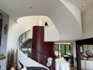 Queen Anne Seattle red staircase